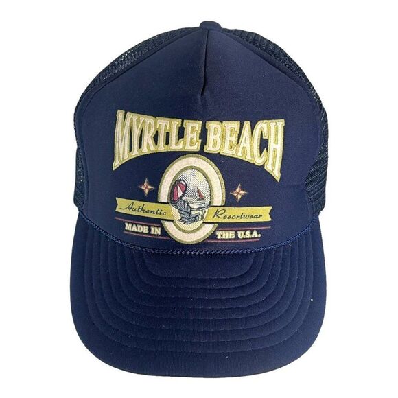 Trucker Hat Myrtle Beach Authentic Resortwear Snapback Mesh Back Nissin Retro - Picture 1 of 6